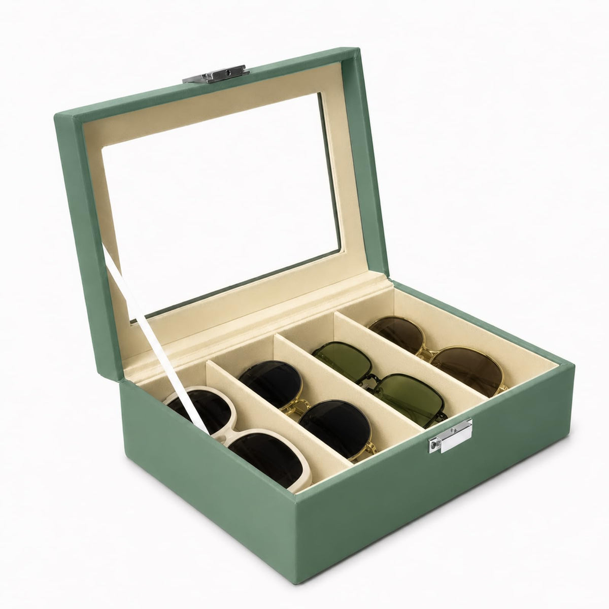 UnionPlus Vegan Leather Multi-Slots Sunglasses Eyeglasses Organizer