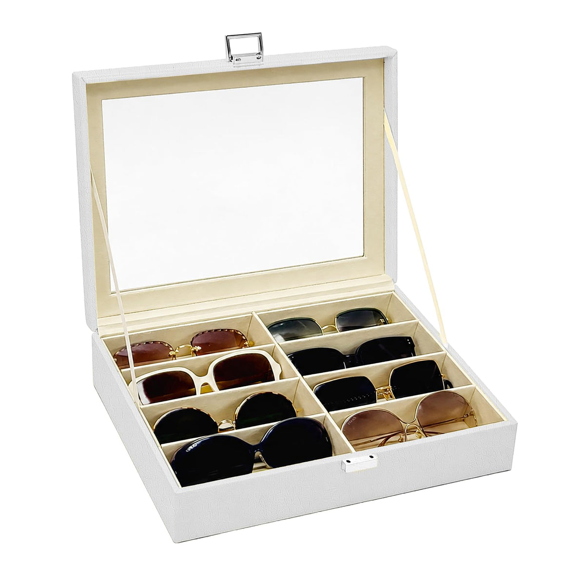 UnionPlus Vegan Leather Multi-Slots Sunglasses Eyeglasses Organizer