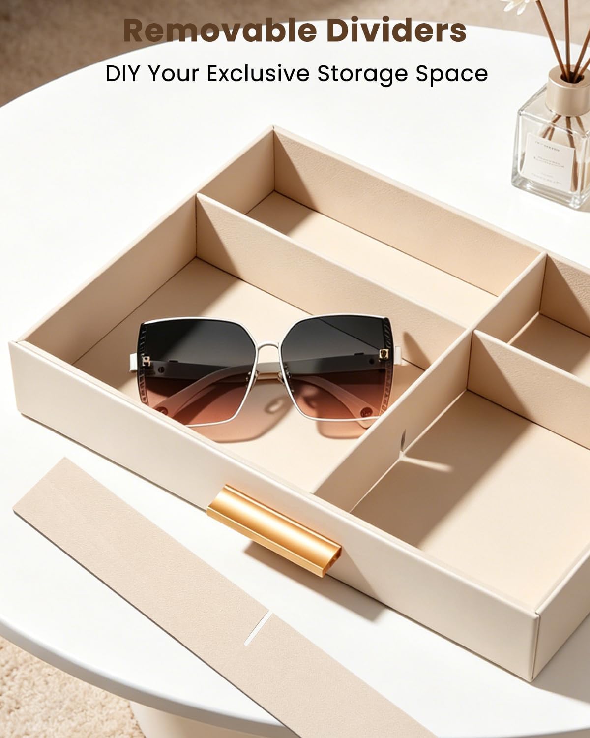JOMADY Sunglasses Organizer Box for Women | Large Capacity Sunglass Storage Case, Multi Eyewear Glasses Display Holder