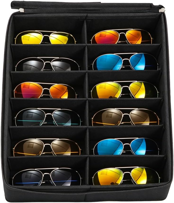 Sunglasses Organizer Glasses Case Clear Lid eyeglass Storage Box shade Tray