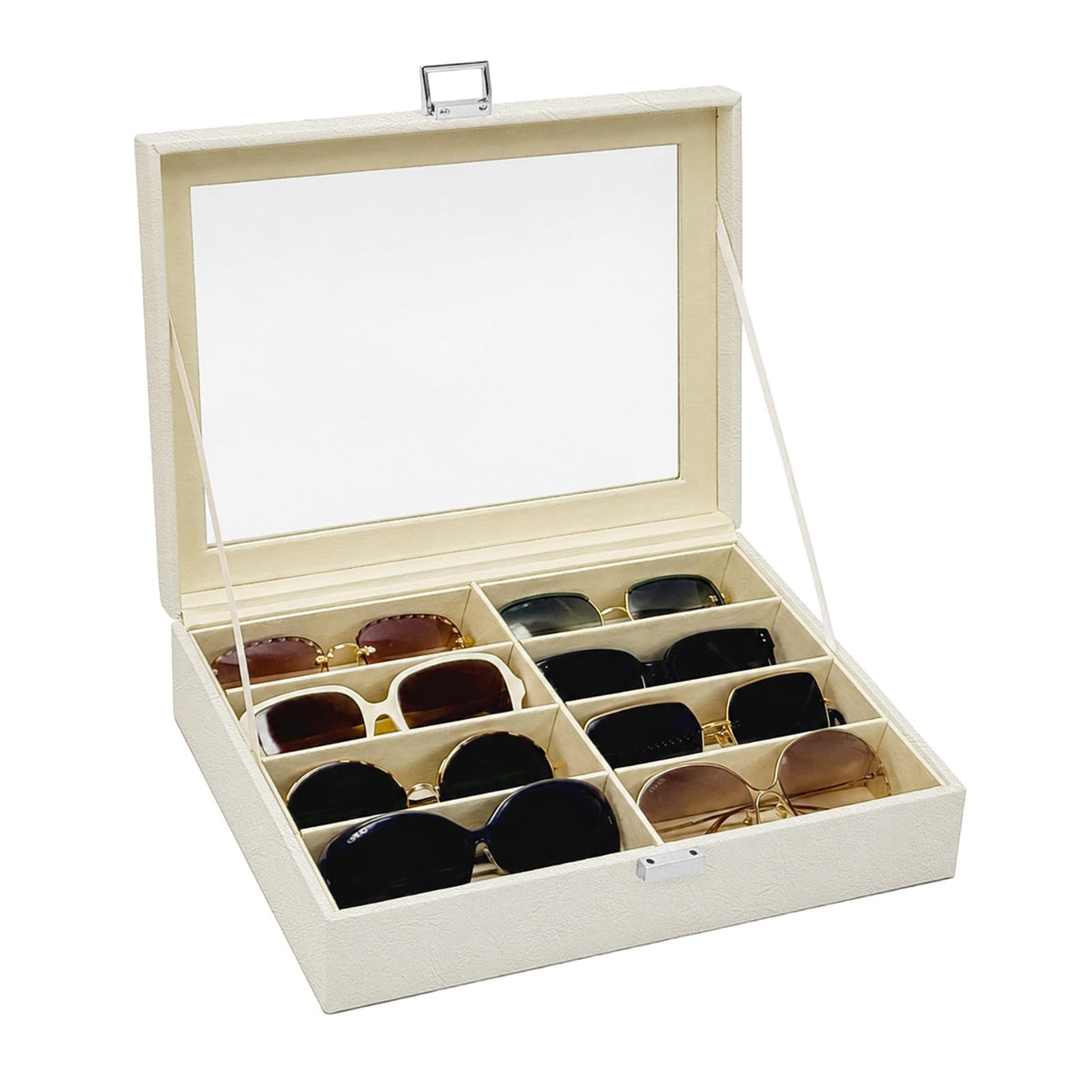 UnionPlus Vegan Leather Multi-Slots Sunglasses Eyeglasses Organizer