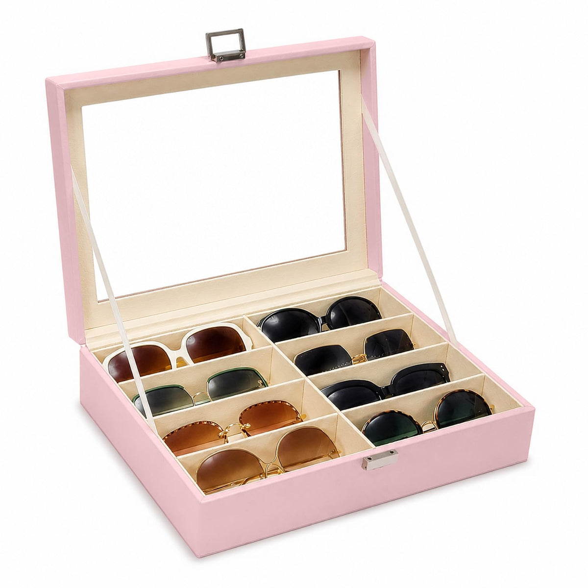UnionPlus Vegan Leather Multi-Slots Sunglasses Eyeglasses Organizer