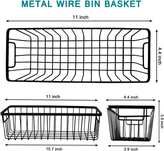 SheeChung Wall Hanging Baskets, Small Wire Basket for Organizer, 4 Pack