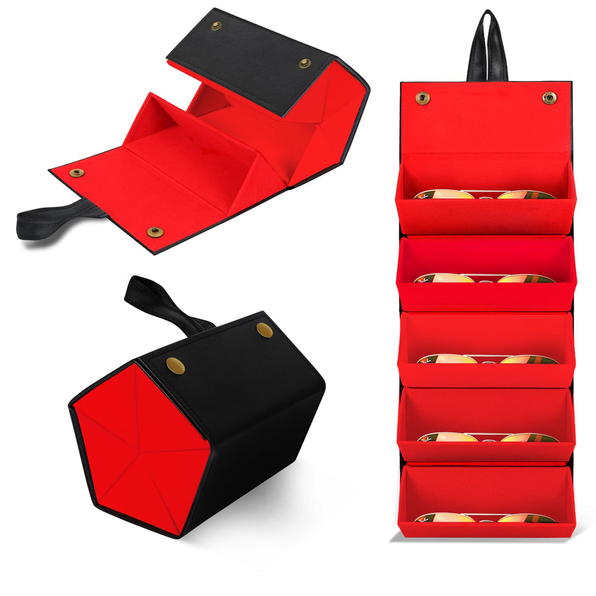 Travel Sunglasses Organizer, Sunglasses Travel Case for Multiple Pairs