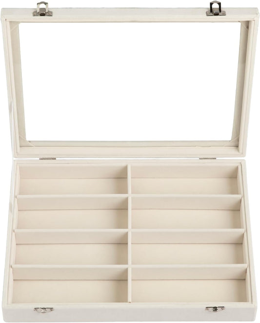 Frebeauty 8-Slot Sunglass Organizer,Velvet Sunglass Holder for Drawer