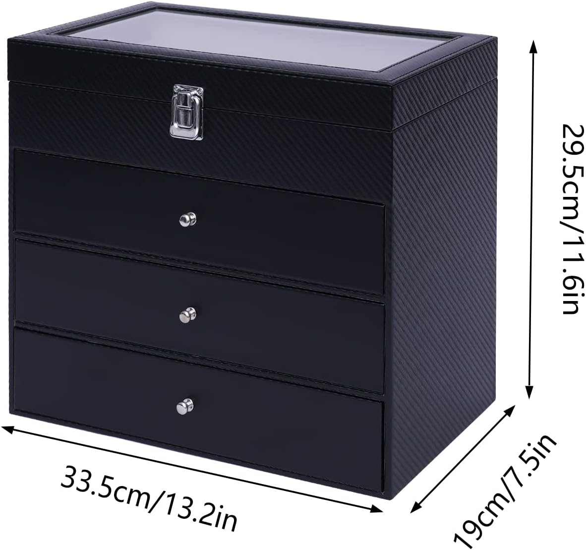 SHZICMY 4 Layer Sunglass Organize Box,4 Layer 24 Slots Multiple Glasses Organizer Eyeglass Sunglass Storage Box Display,Black