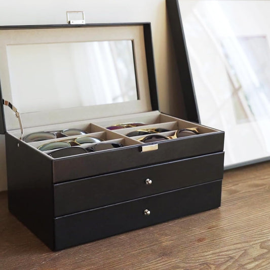 ProCase 3-Layer Sunglasses Storage Organizer -Black