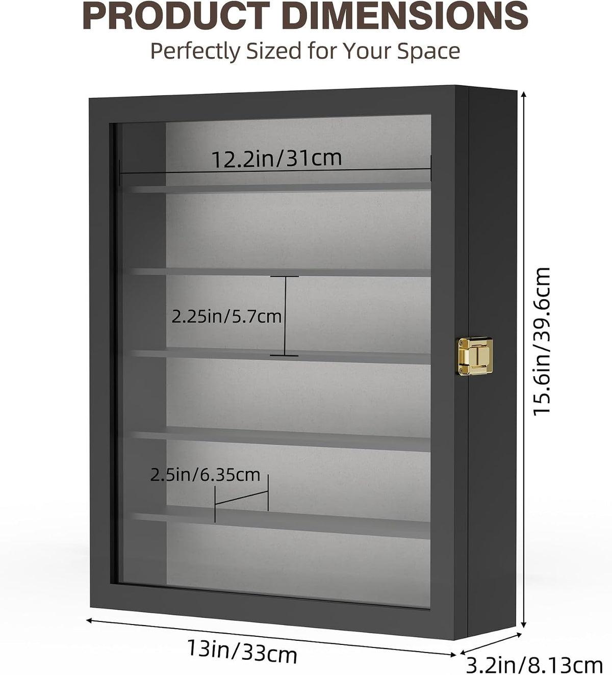 TJ.MOREE Sunglass Organizer Wall Mounted Glasses Holder Display Case 6 Tier
