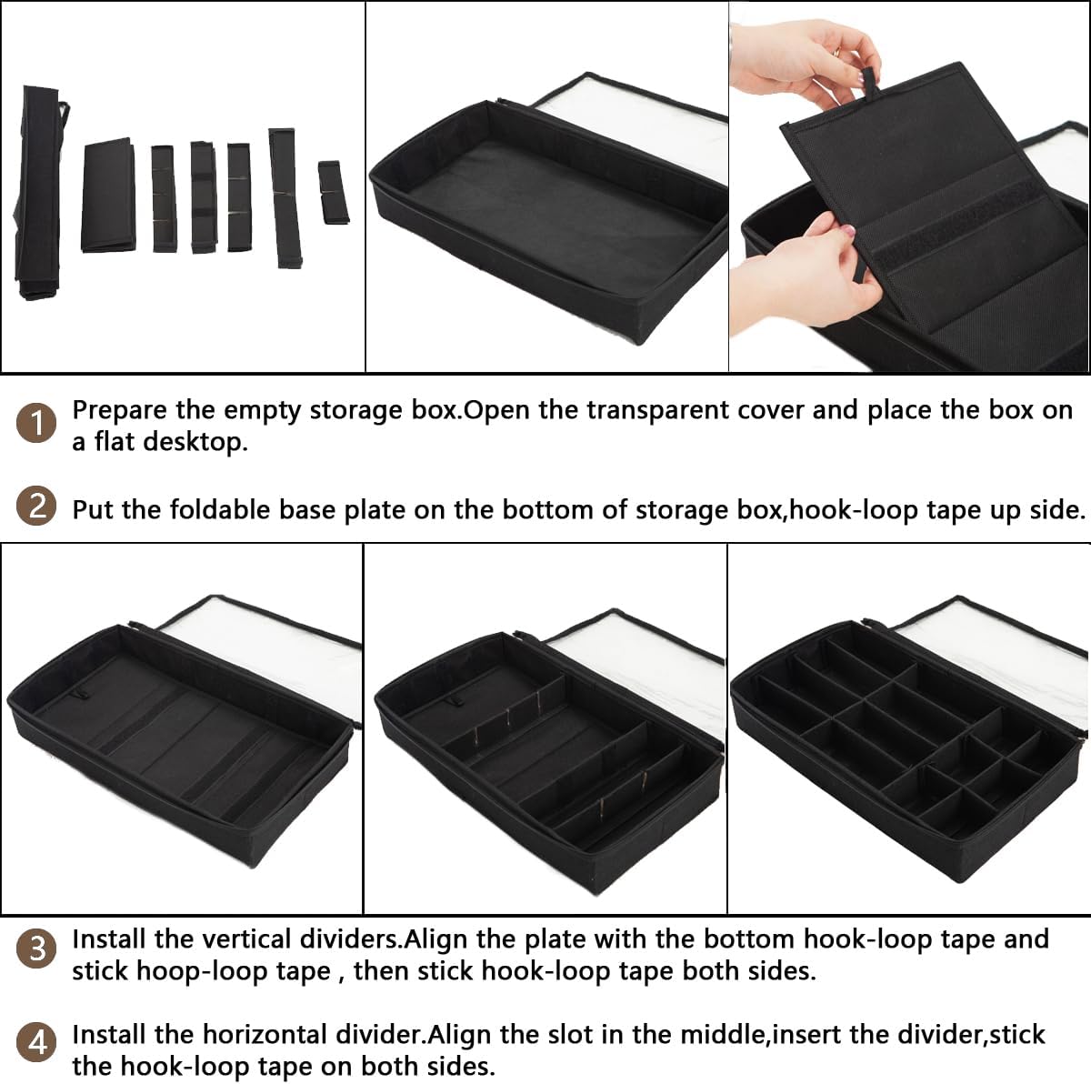Glasses Organizer Box Clear Lid Shade Tray Eyeglass Storage Sunglasses Case
