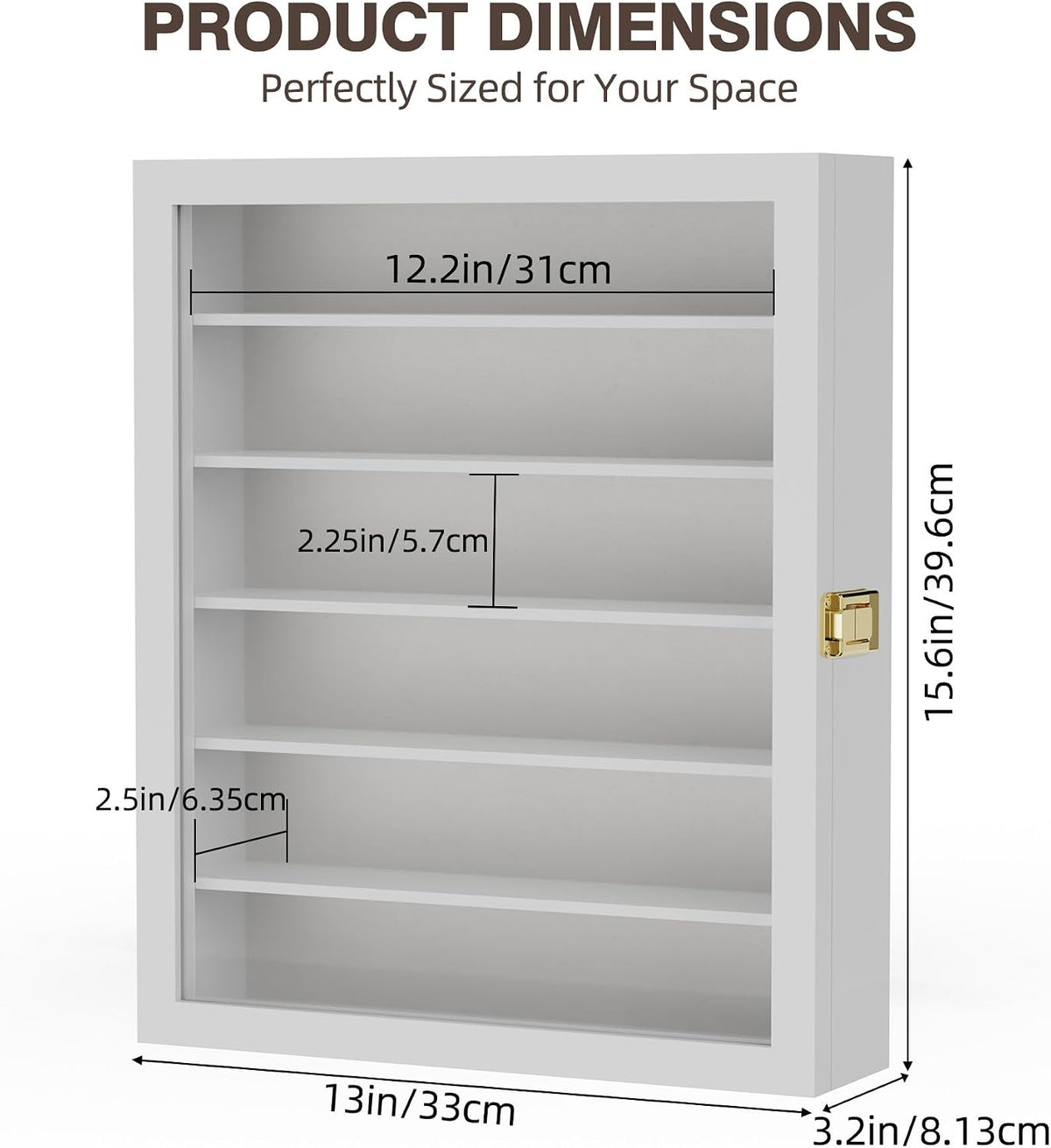 TJ.MOREE Sunglass Organizer Wall Mounted Glasses Holder Display Case 6 Tier