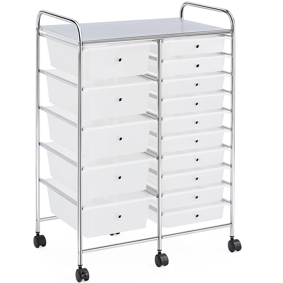 Yaheetech 12-Drawer Rolling Storage Cart on Wheels, Craft Organizer, Black