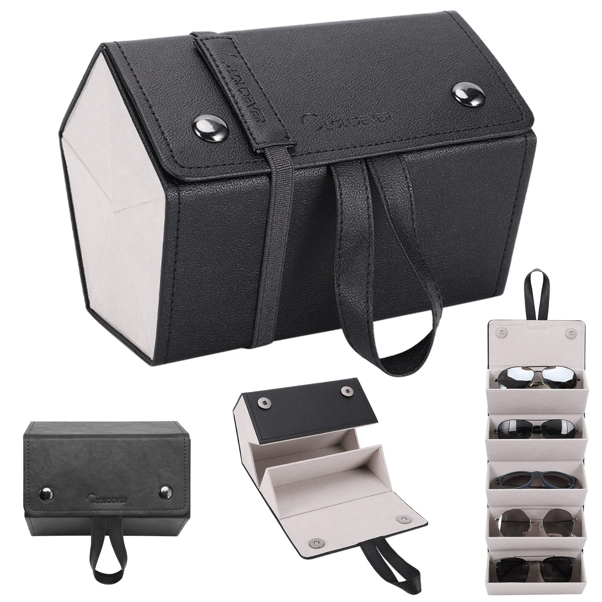 Sunglasses Travel Case Organizer Hangable for Men Women, Eyeglasses Foldable Storage Organizer