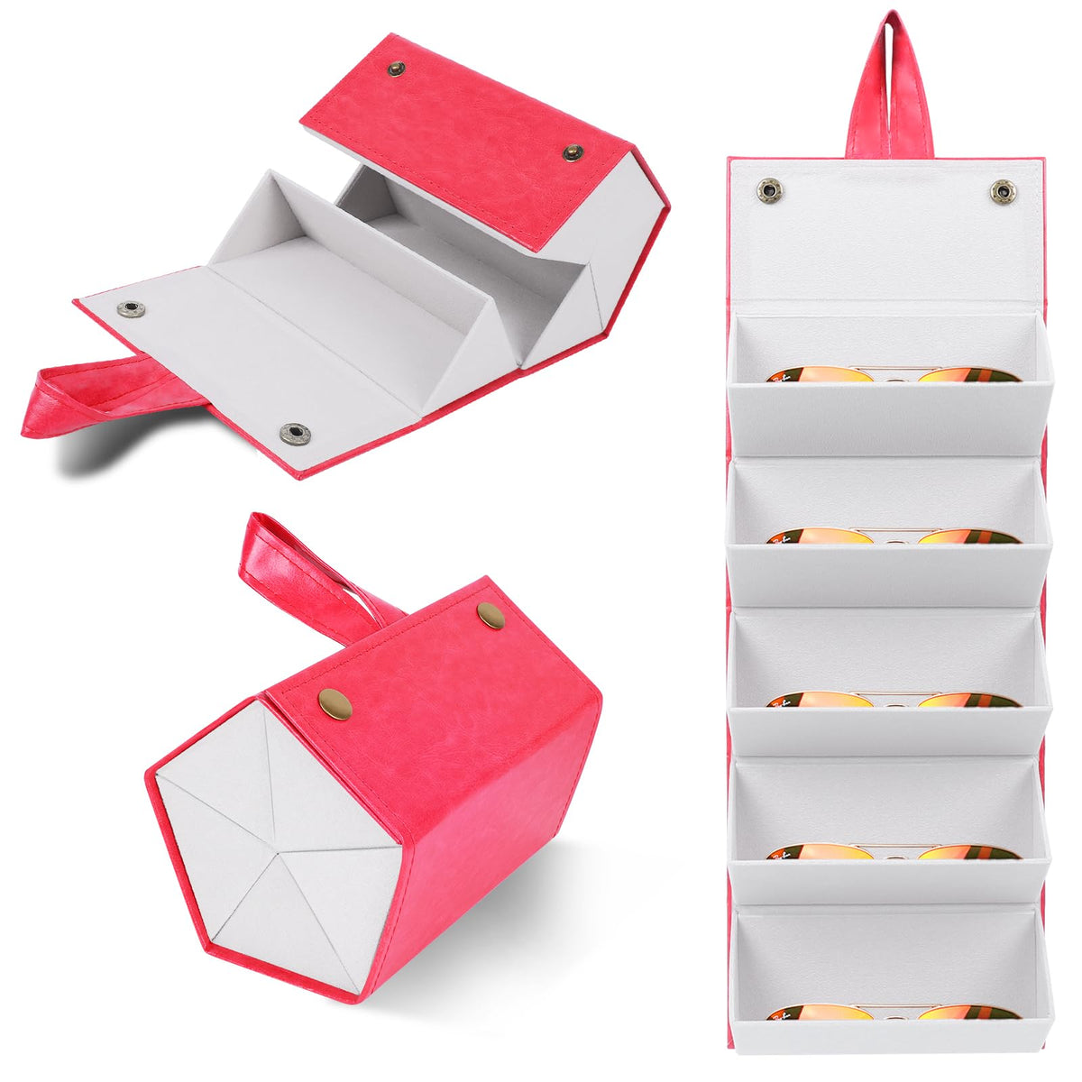 Travel Sunglasses Organizer, Sunglasses Travel Case for Multiple Pairs