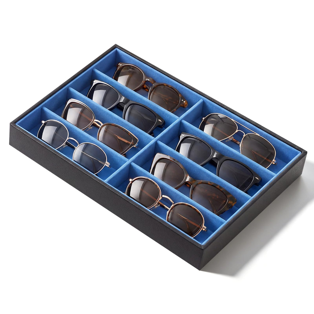 Stratalife 8 Grids Drawer Sunglasses Organizer Tray, Black Velvet