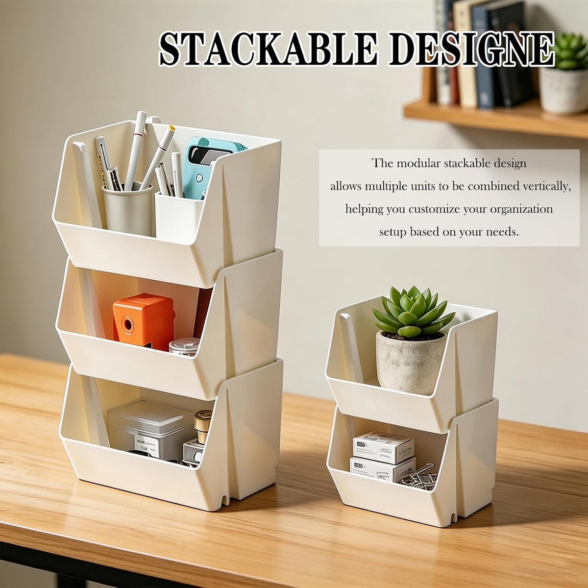 Lae Nuvole Wall Mounted Storage Organizer Bins, Adhesive Baskets 4 Pack