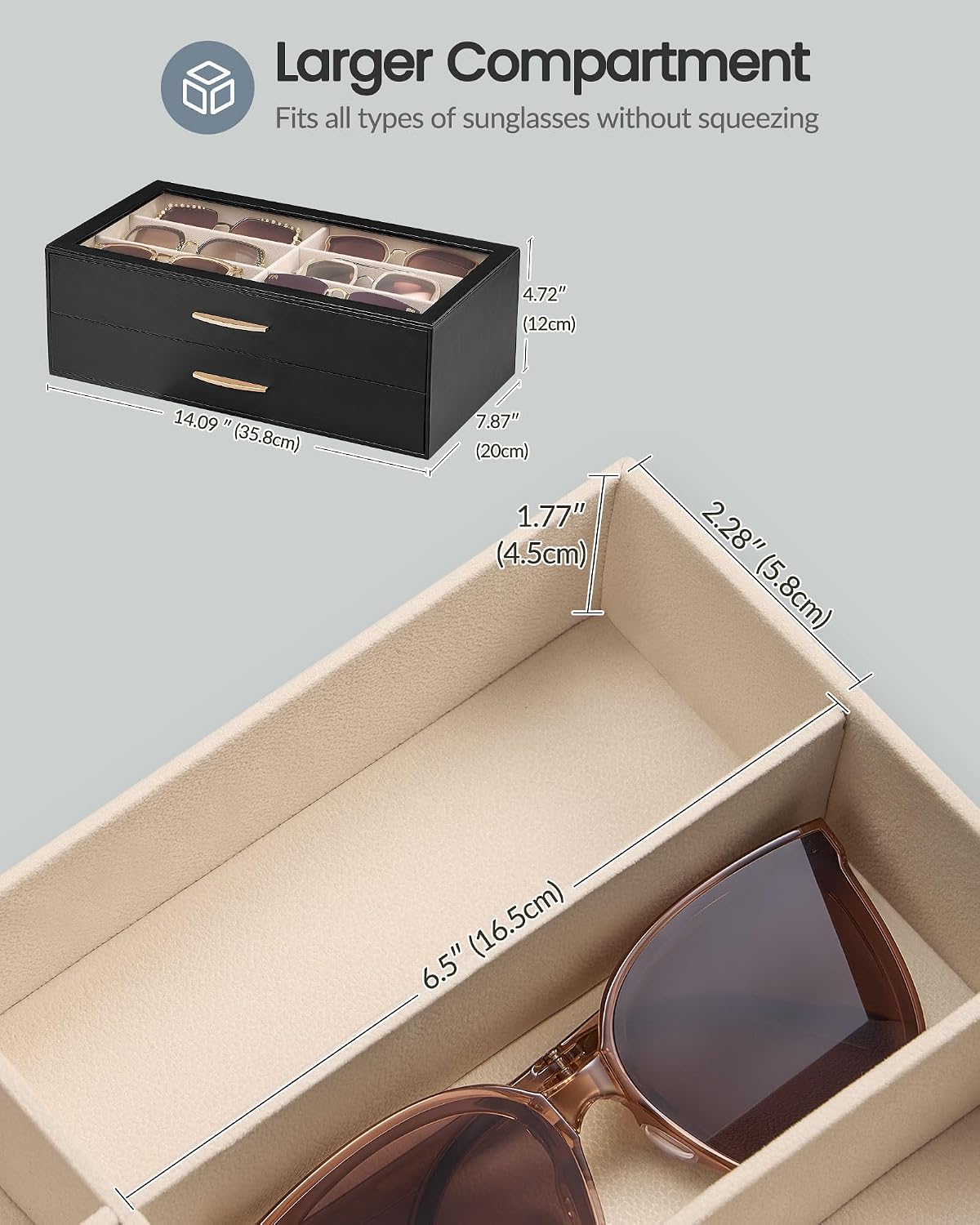 Lolalet Enlarged Sunglasses Organizer for women
