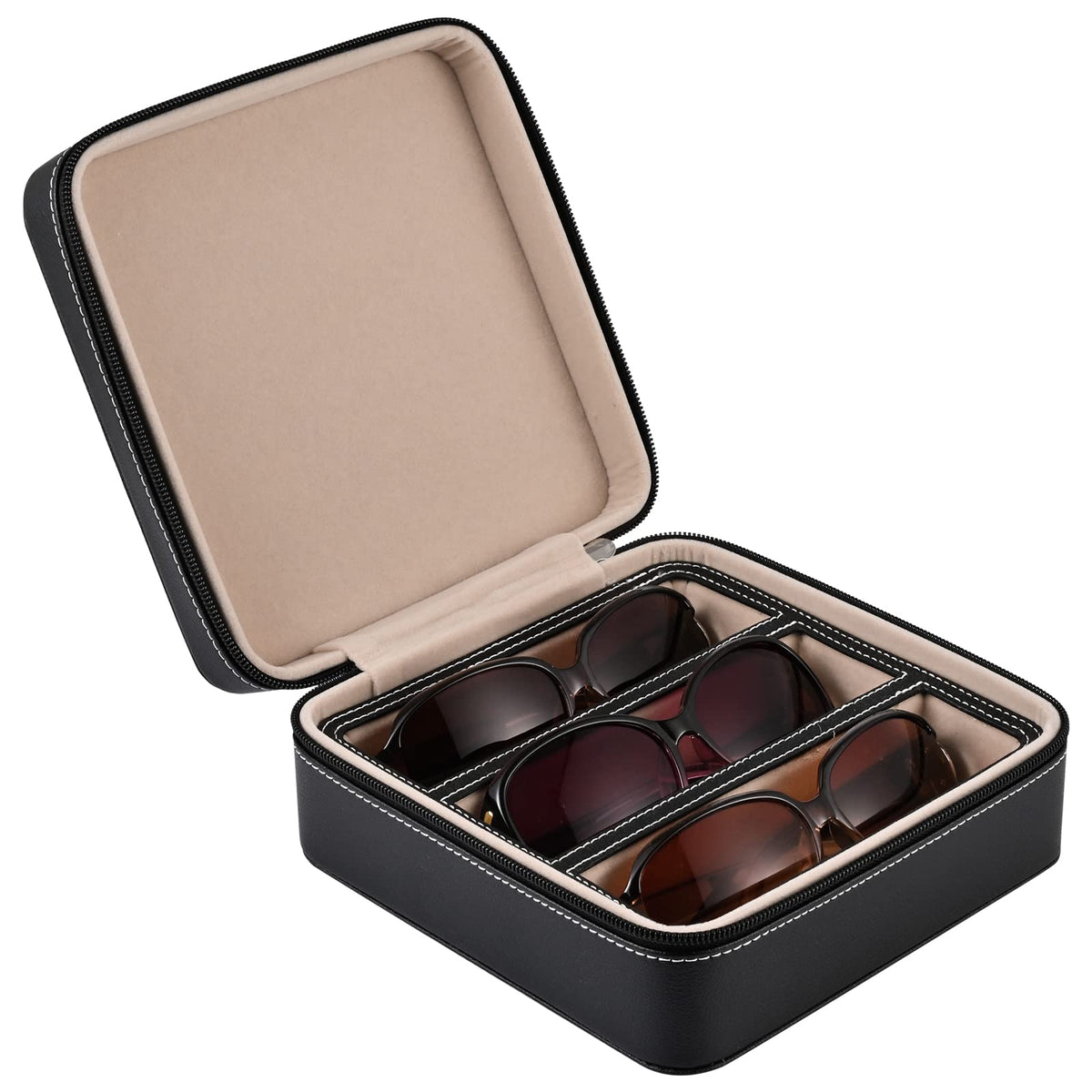 ROSELLE Eyewear Travel Case for women men, 2/3-Slot Eyeglasses Storage Box