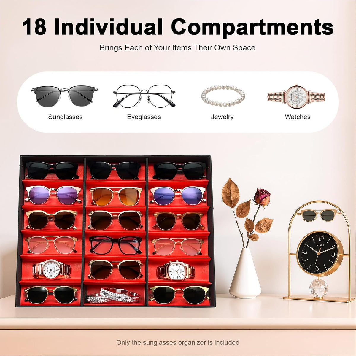 Sunglasses Organizer,Multi Glasses Display Stand,Glasses Tray Holder