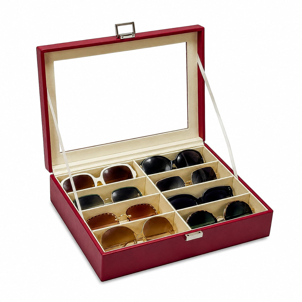 UnionPlus Vegan Leather Multi-Slots Sunglasses Eyeglasses Organizer