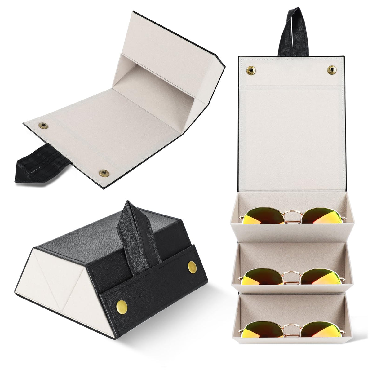 Travel Sunglasses Organizer, Sunglasses Travel Case for Multiple Pairs