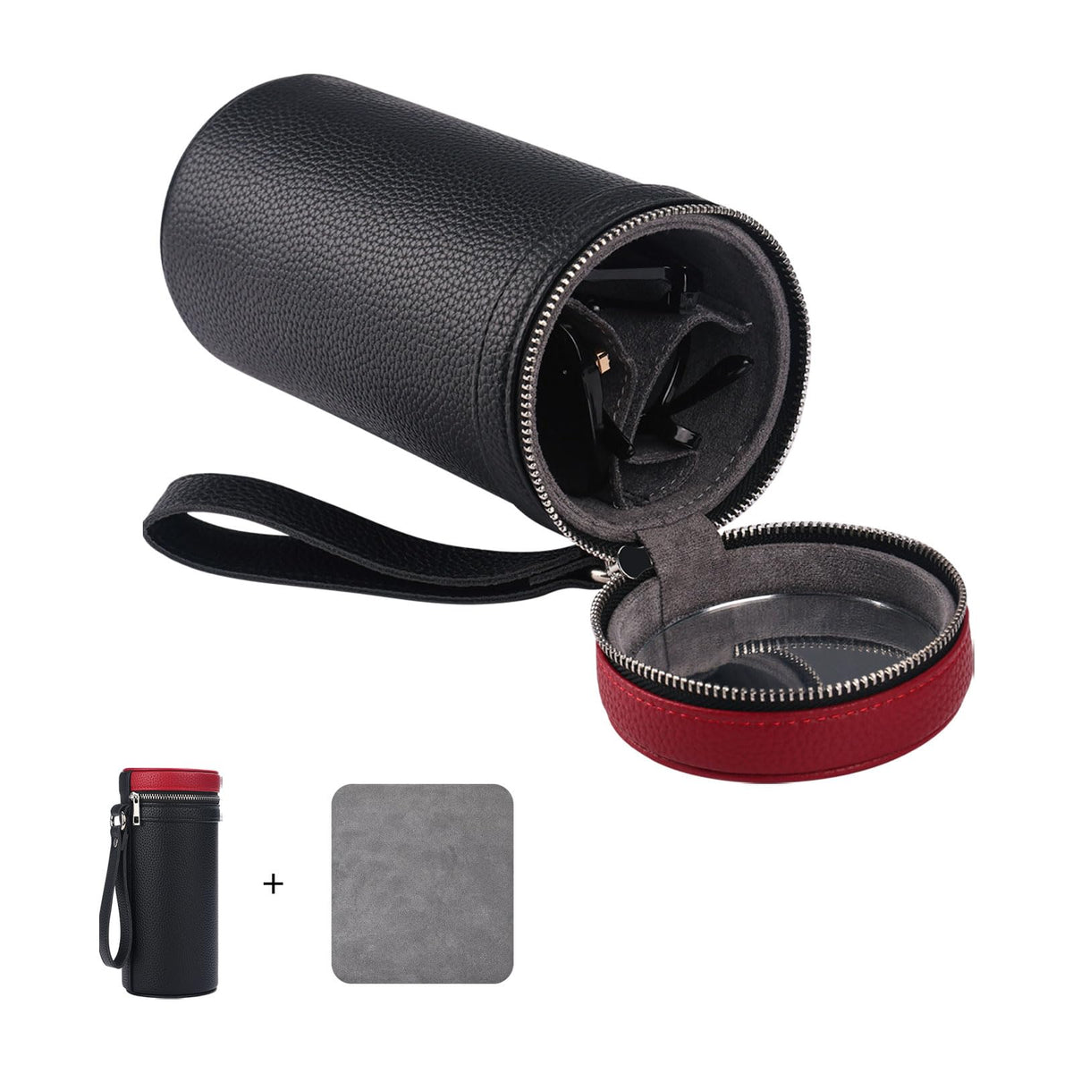 3 slots eyeglass case Leather sunglasses storage box, suitable for both men and women, Glasses Storage Holder Box
