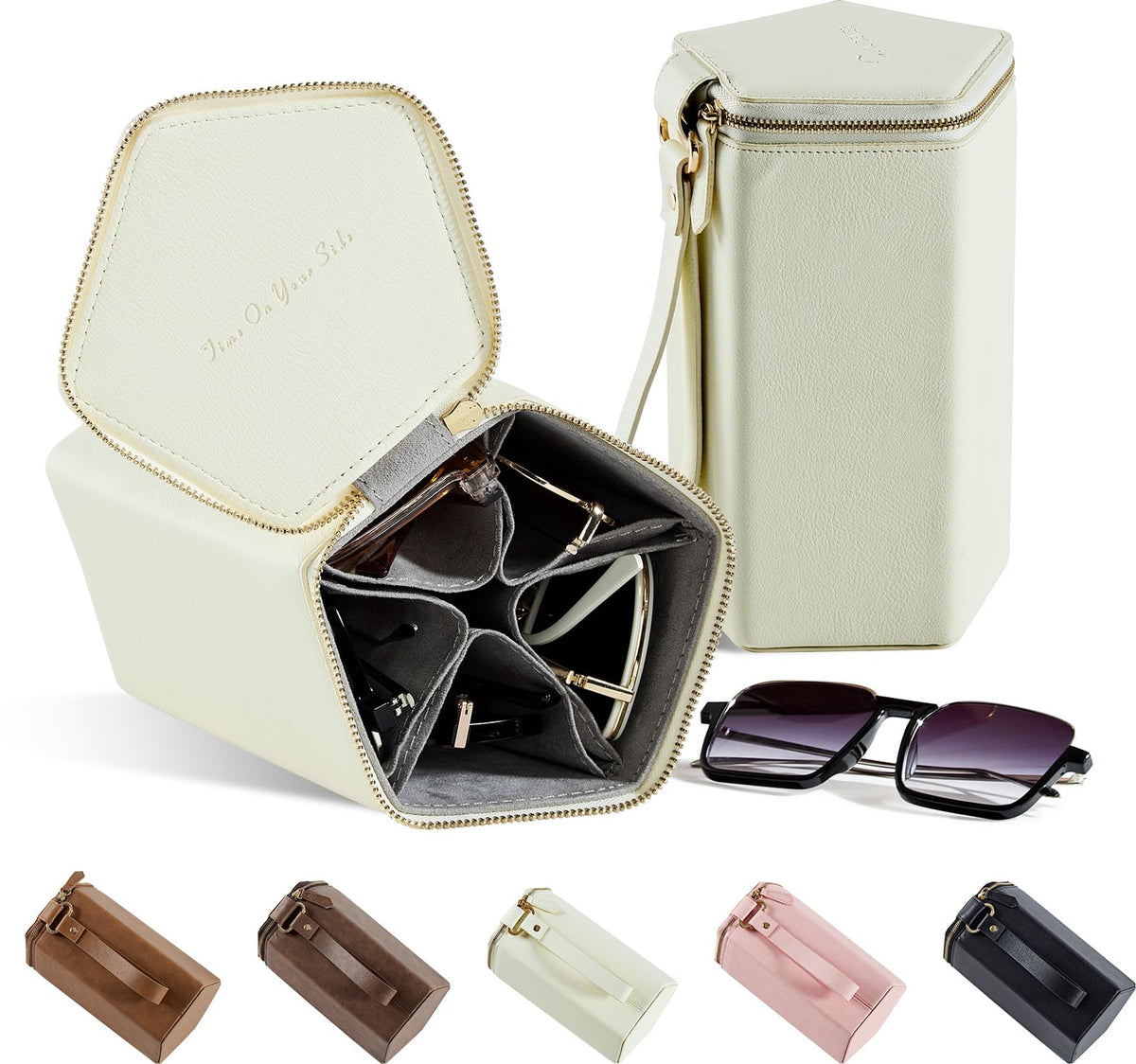 Sunglasses Travel Case Organizer Hangable for Men Women, Eyeglasses Foldable Storage Organizer