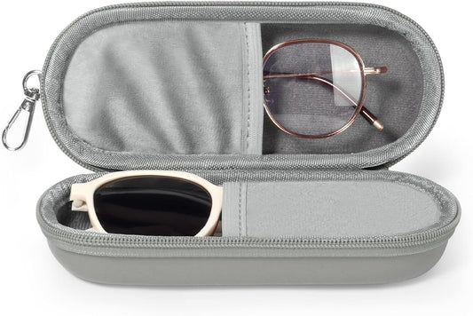 Double Eyeglasses Case, Dual Glasses Sunglasses Organizer with Zipper Closure, Eyewear Storage Box for Men Women Travel