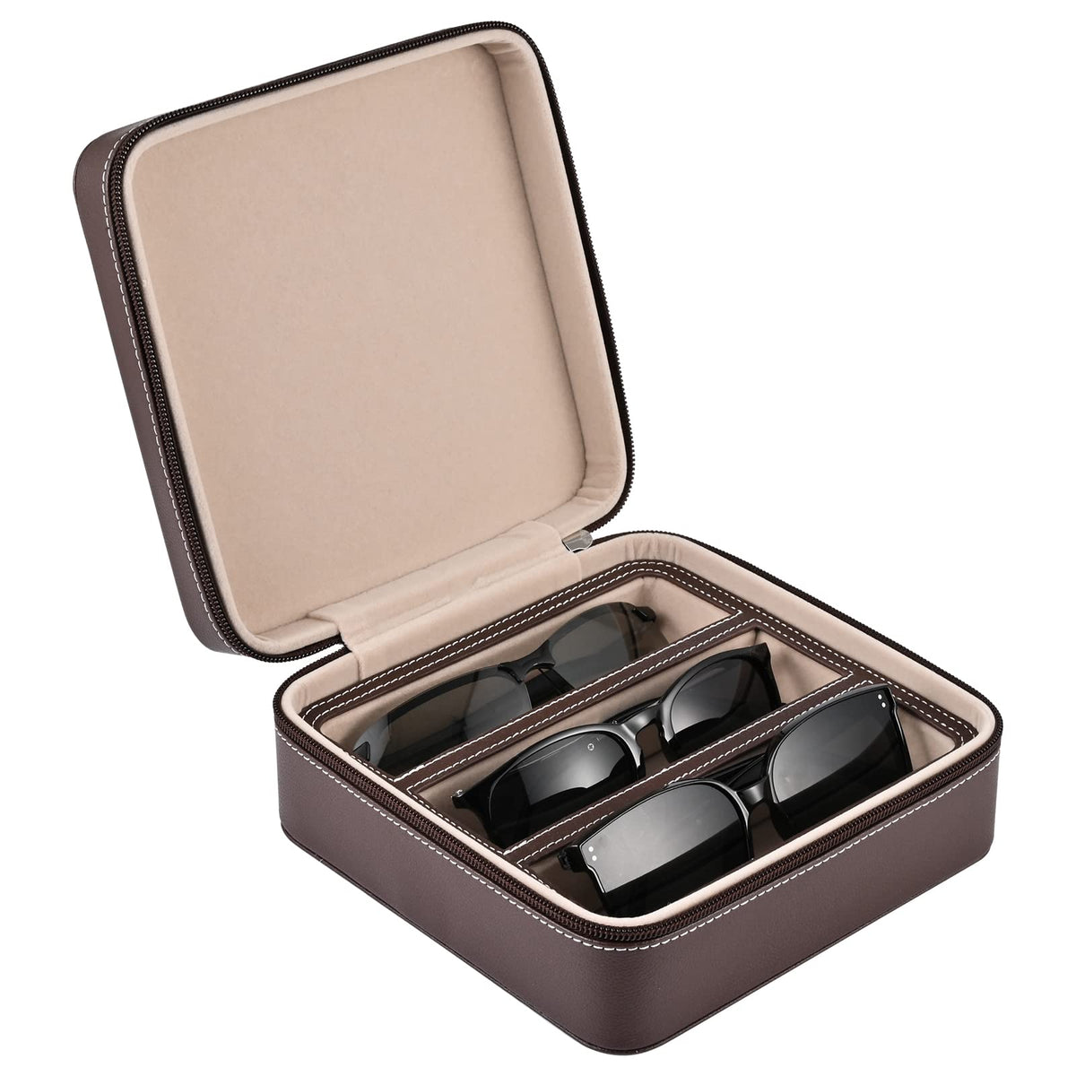 ROSELLE Eyewear Travel Case for women men, 2/3-Slot Eyeglasses Storage Box