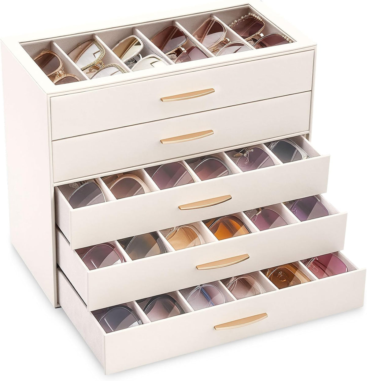 Lolalet Sunglasses Organizer Case for Women, Eyeglass Storage Holder