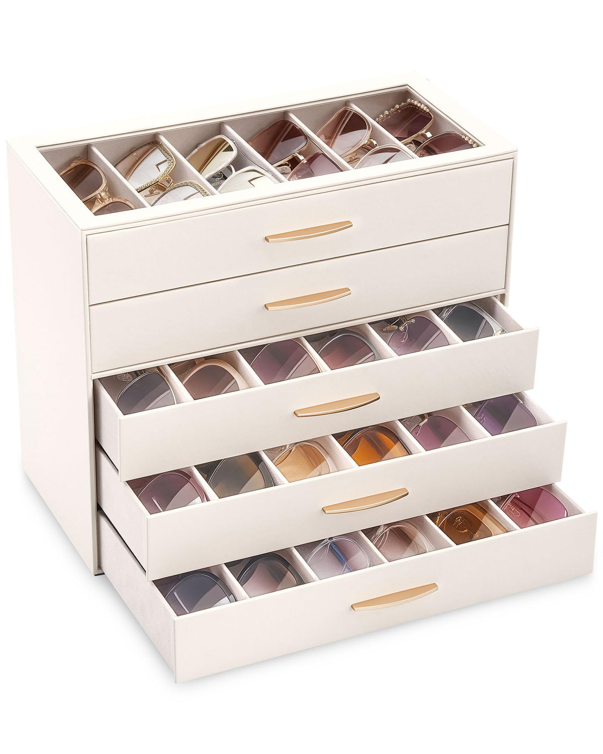Lolalet Sunglasses Organizer Case for Women, Eyeglass Storage Holder