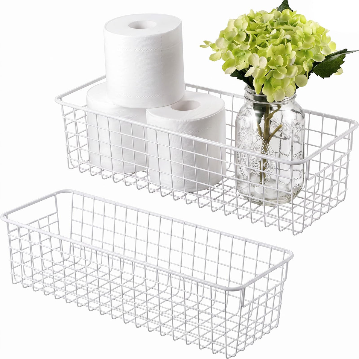 SheeChung Wall Hanging Baskets, Small Wire Basket for Organizer, 4 Pack