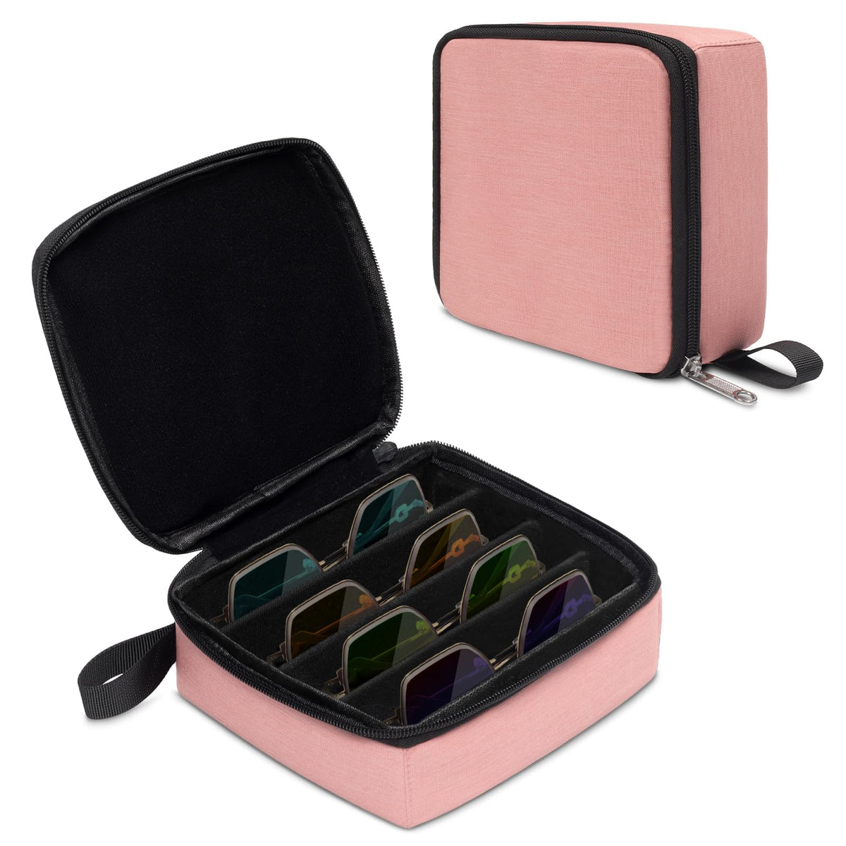 Bukere Travel Sunglasses Organizer Case, Adjustable Slot For Multiple Pairs, Portable Eyeglasses Storage Box for Men Women
