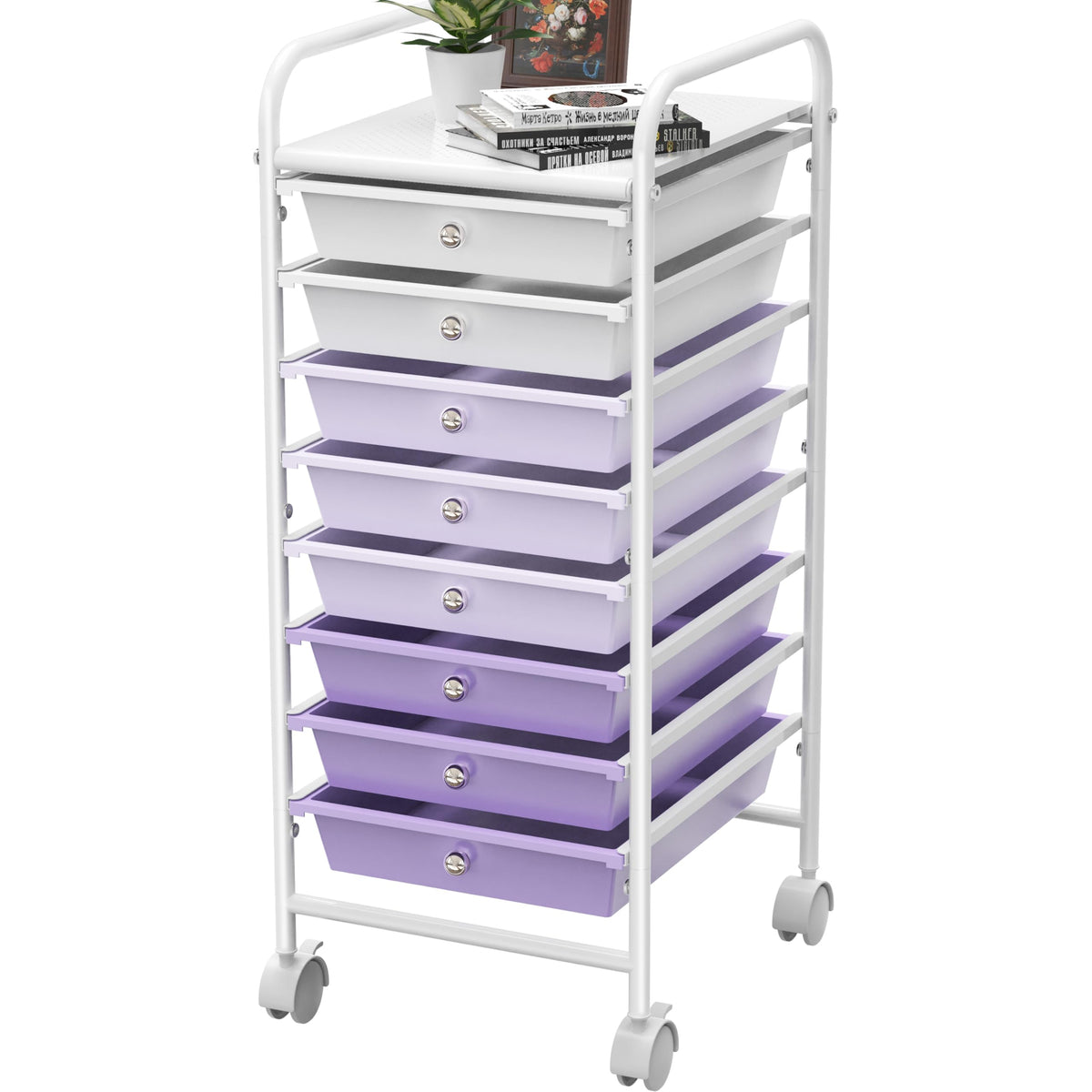 Simple Houseware 3 Drawers Rolling Utility Cart Art Craft Organizer, Chrome