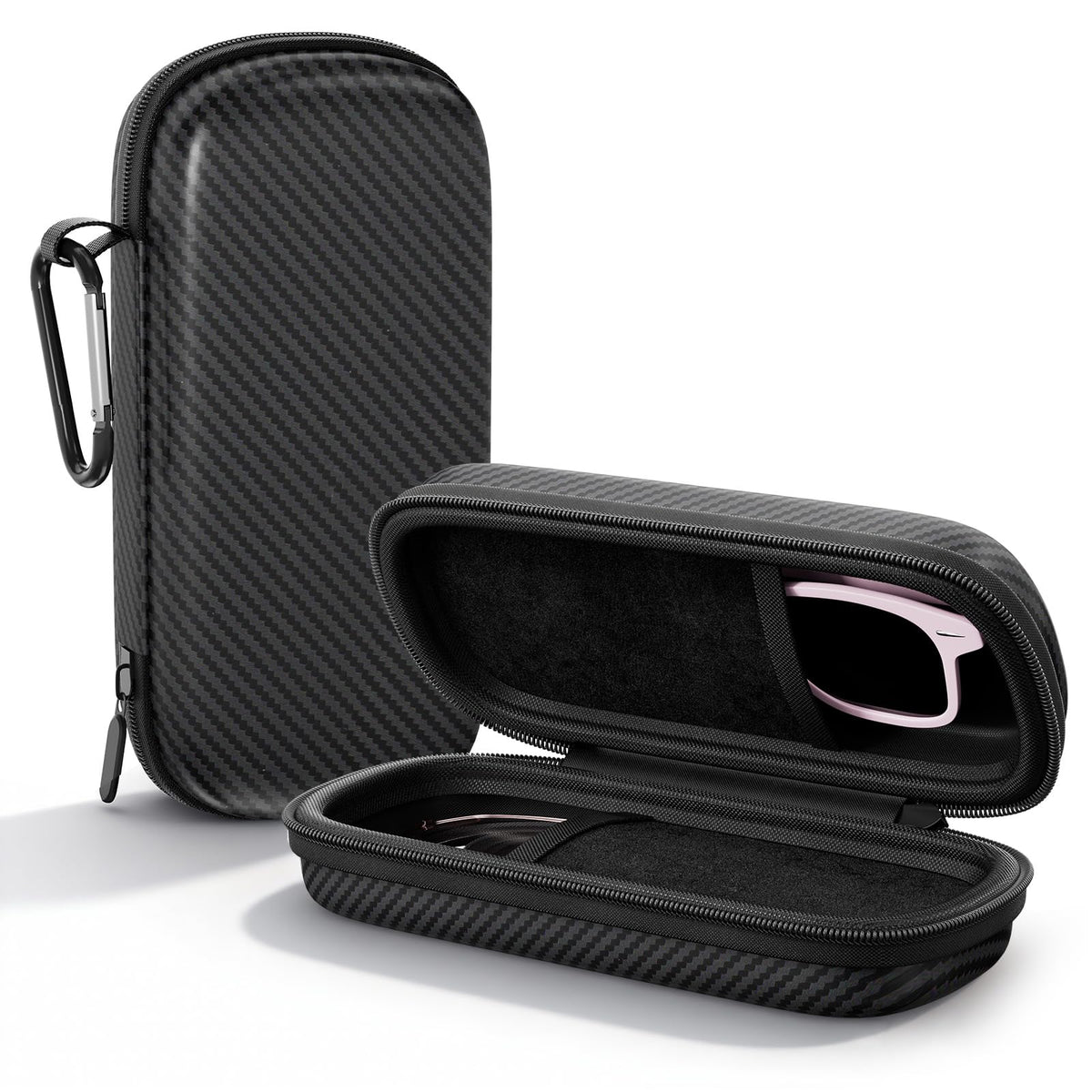 Travel Sunglasses Organizer, Hard Shell Sunglass Case Adjustable Slots for Multiple Sunglass Eyeglass Case