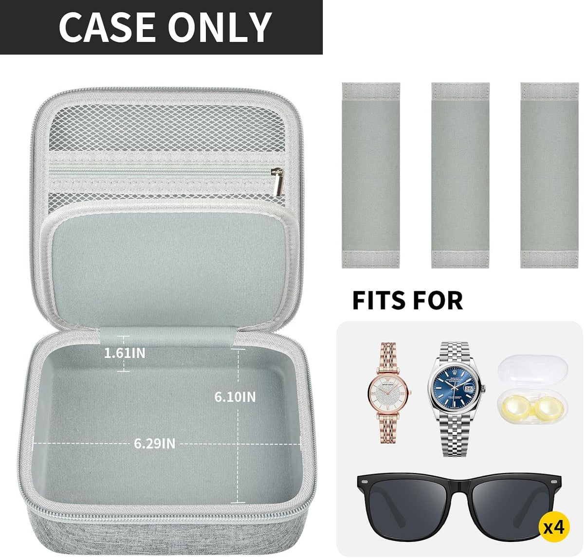 Travel Sunglass Organizer Case for Quay Polarized Sunglasses Men Women, Trendy Glasses Storage Box (Bag Only)