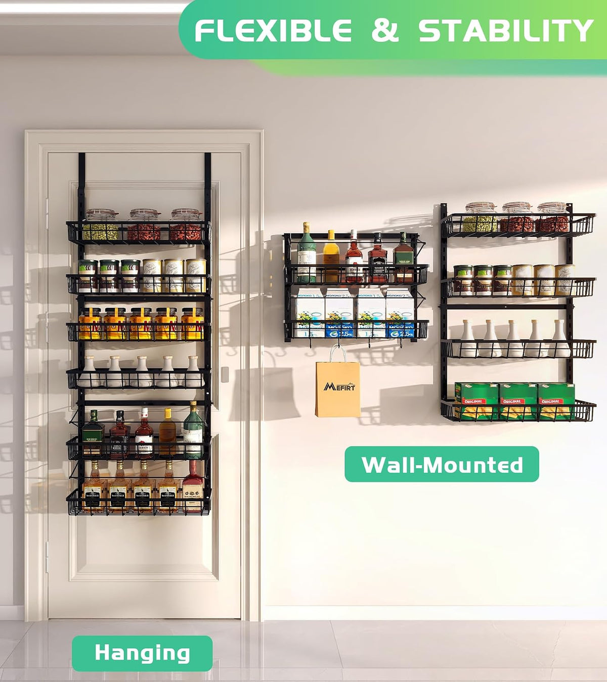 Mefirt Over The Door Pantry Organizer, Pantry Storage and Organization