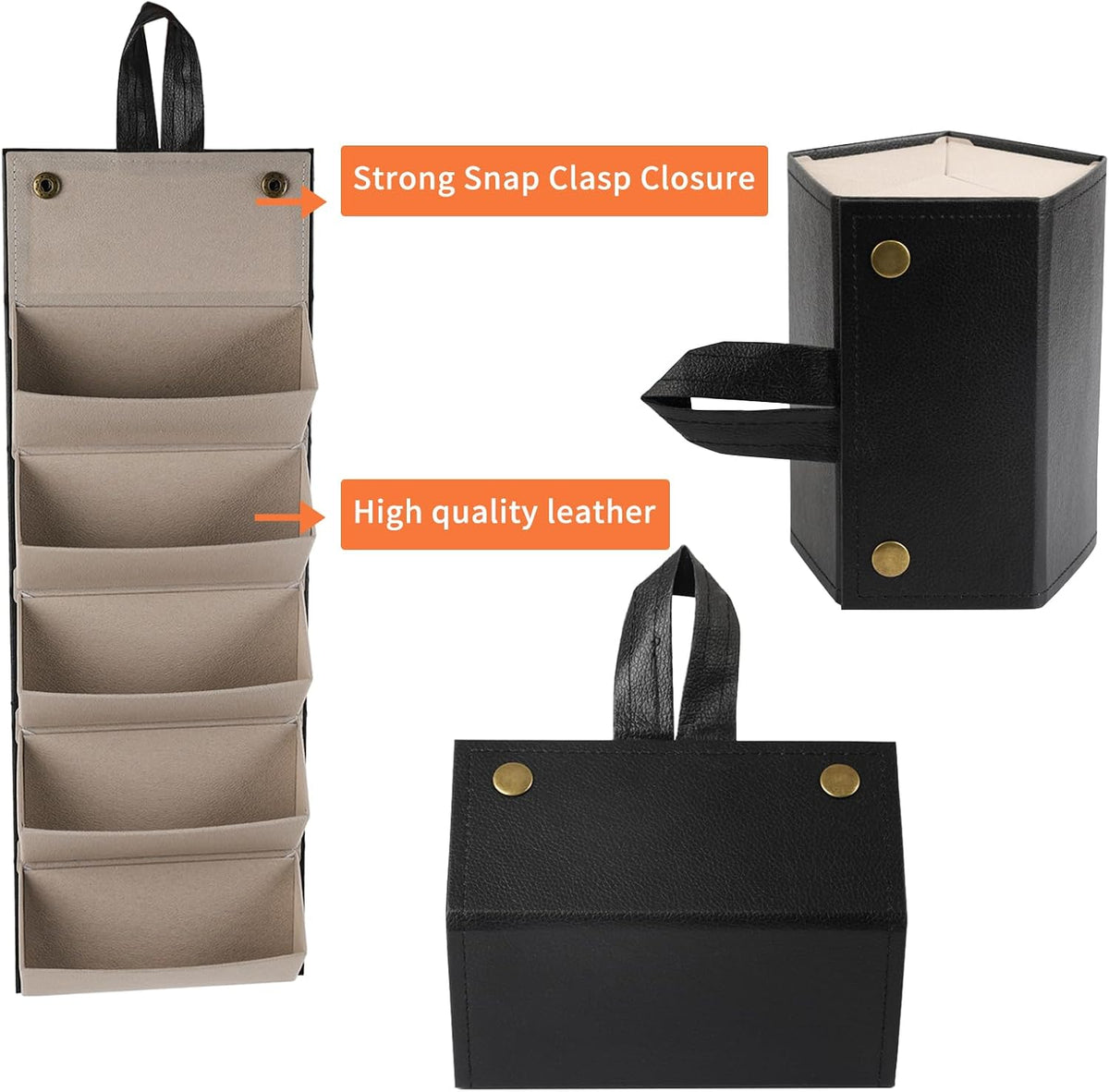 Sunglasses Travel Organizer Case,Pu sunglass case for Women Men -Hanging Eyeglasses Storage Box