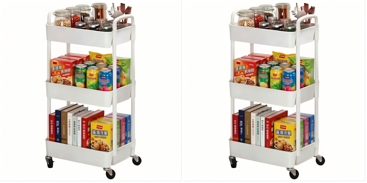 Sywhitta 6-Tier Plastic Rolling Utility Cart with Wheels for Storage,Black