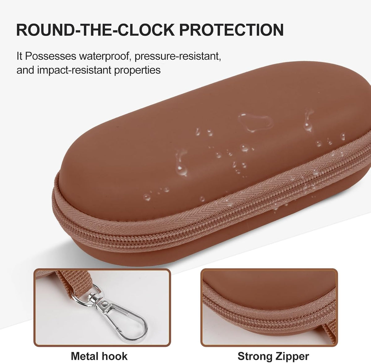 Double Glasses Case,Dual Eyeglasses & Sunglasses Organizer with Clip Zipper Closure for Travel 2 Pairs Storage Box