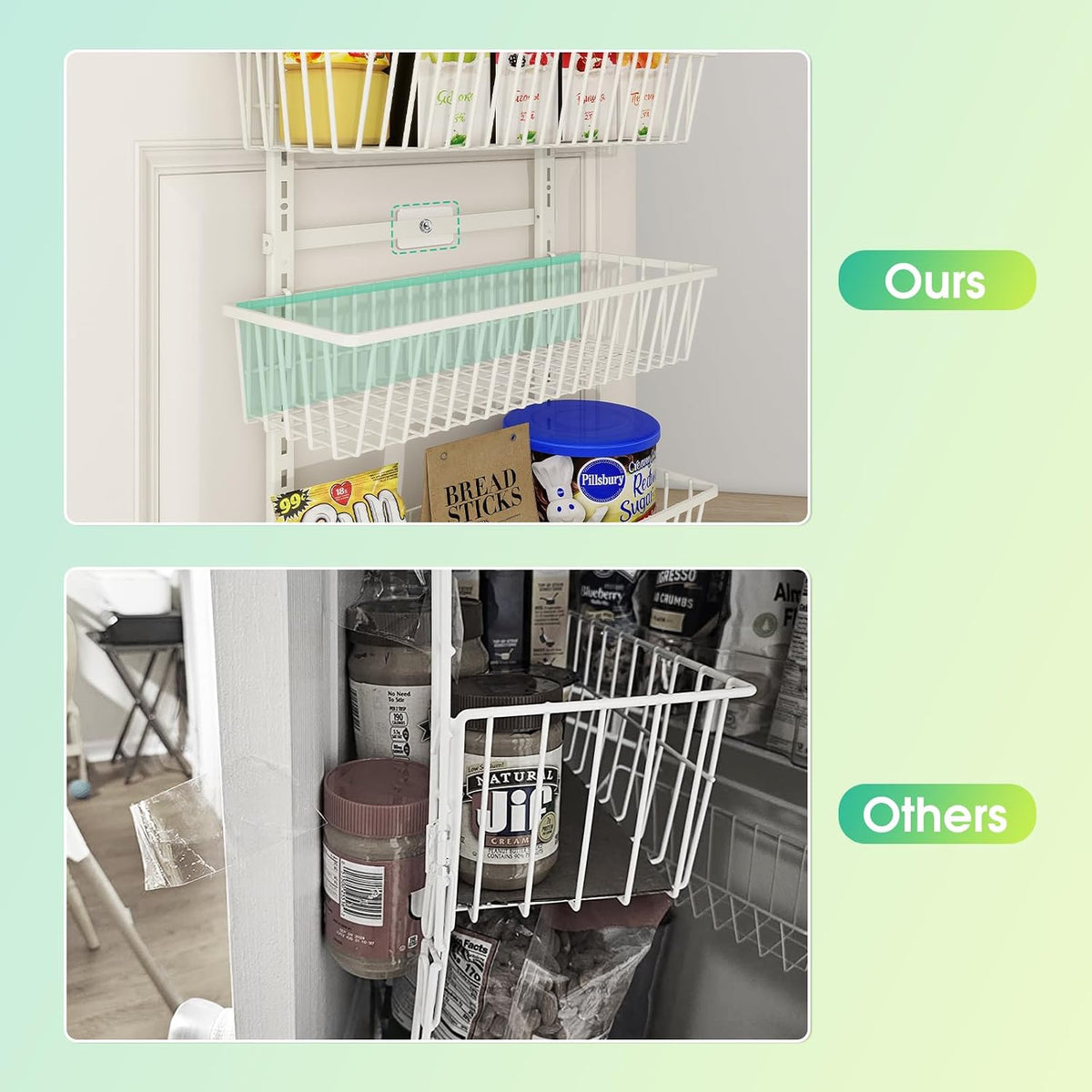 Mefirt White 9-Tier Over The Door Pantry Organizer, Pantry Organization