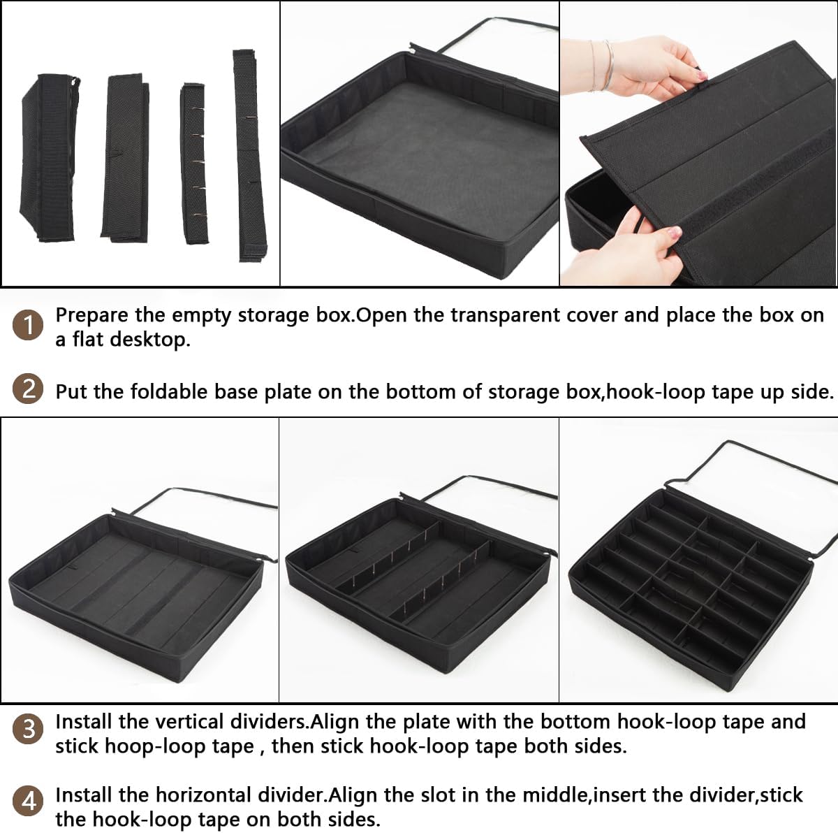 Glasses Organizer Sunglasses Case Clear Lid Shade Eyeglass Storage Box Tray
