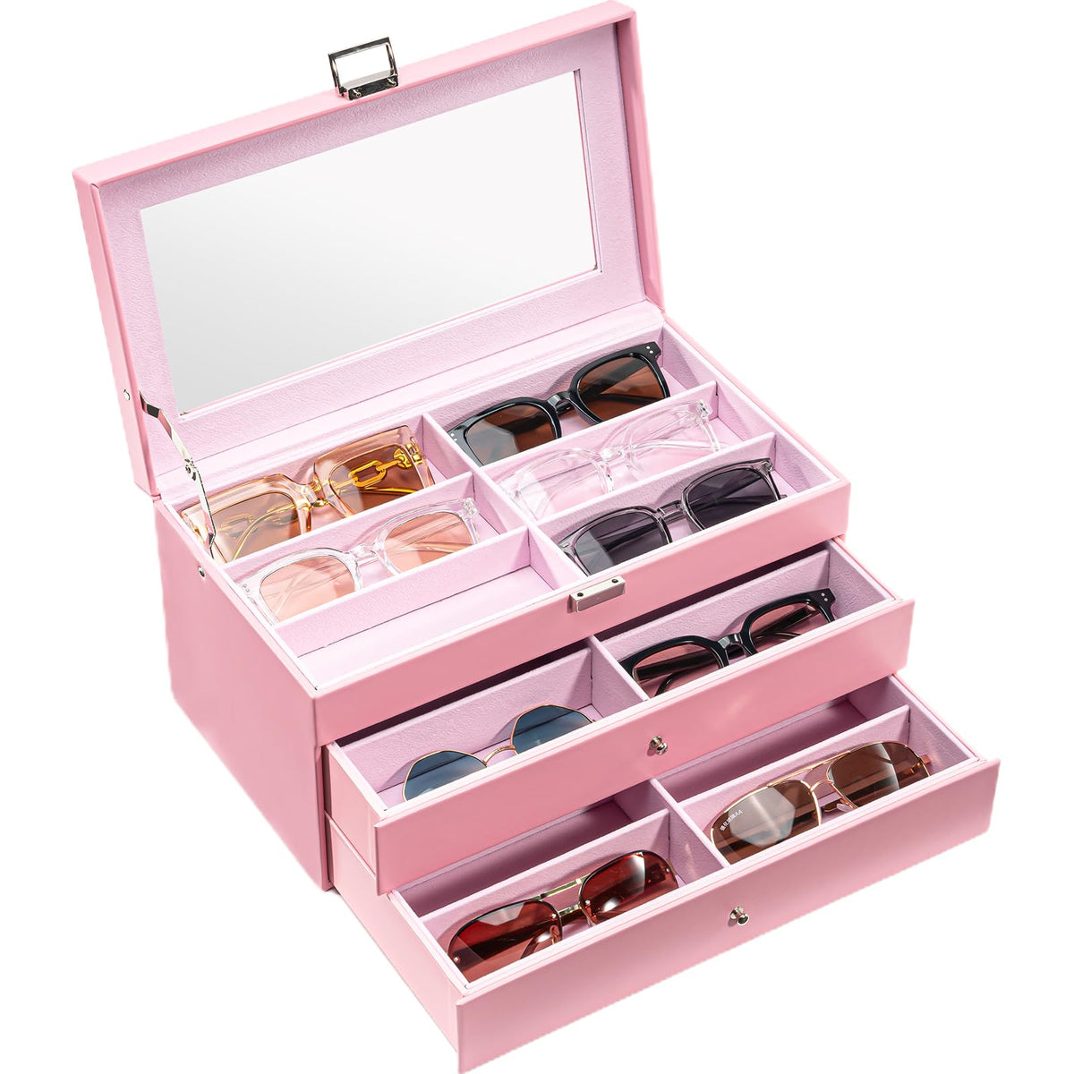 ProCase 3-Layer Sunglasses Storage Organizer -Black