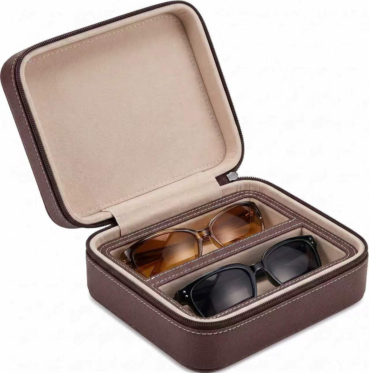 ROSELLE Eyewear Travel Case for women men, 2/3-Slot Eyeglasses Storage Box