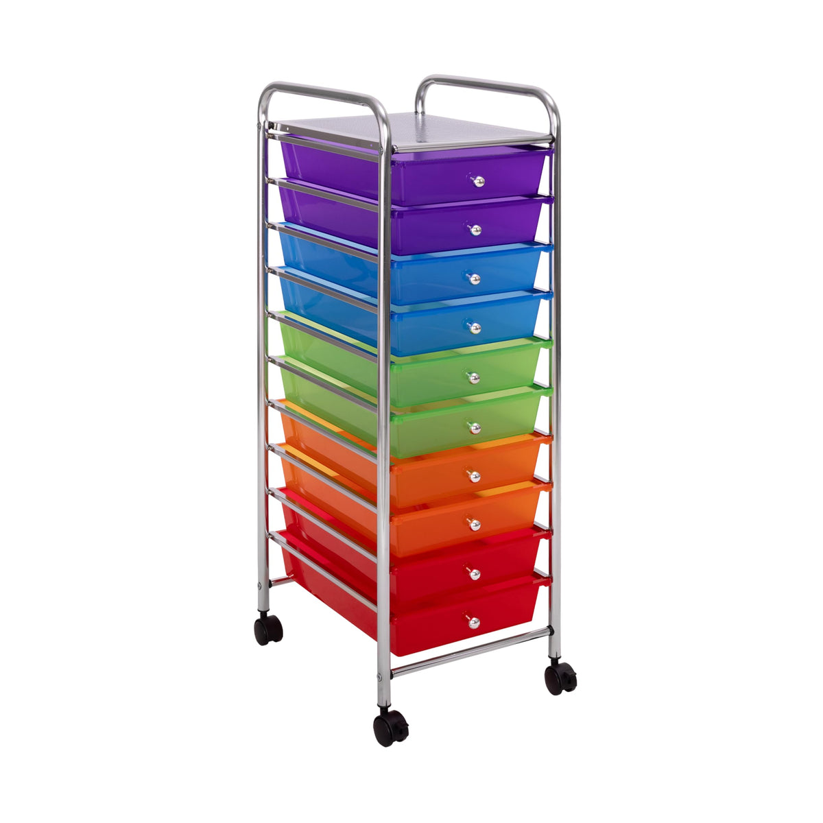 Seville Classics Rolling Utility Organizer Storage Cart, for Home Office, School, Classroom, Scrapbook, Hobby, Craft, 6-Bin, Multicolor