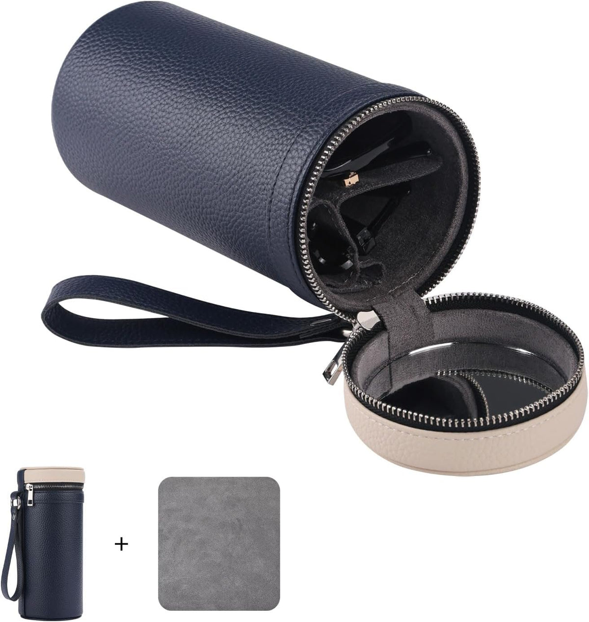3 slots eyeglass case Leather sunglasses storage box, suitable for both men and women, Glasses Storage Holder Box