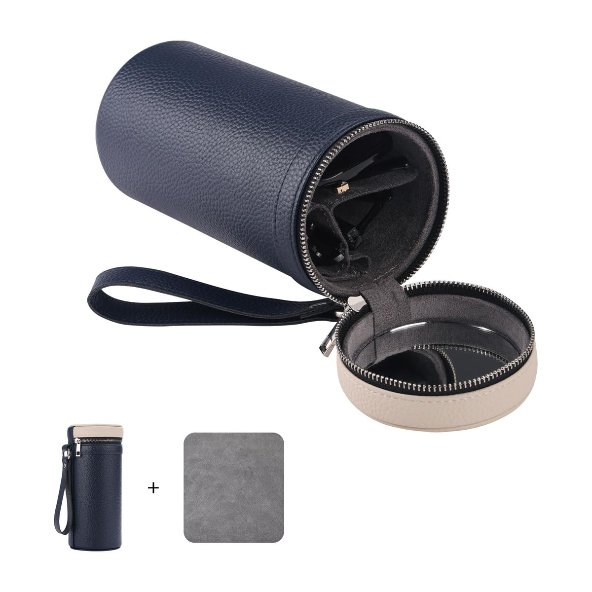 3 slots eyeglass case Leather sunglasses storage box, suitable for both men and women, Glasses Storage Holder Box