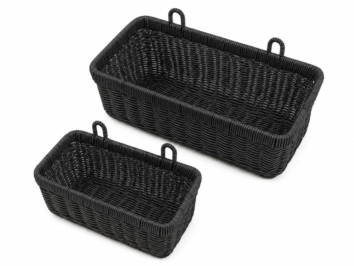 AceList Wall Hanging Basket, Boho Style Hand-Woven Hanging Storage Baskets - Set of 2, Ideal for Boho Room Decor, Kitchen, Garden, and Living Room(Brown)