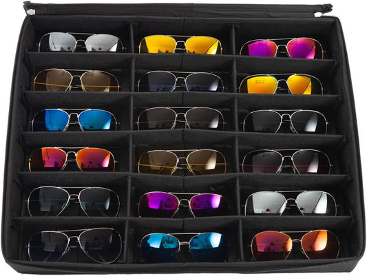 Glasses Organizer Sunglasses Case Clear Lid Shade Eyeglass Storage Box Tray