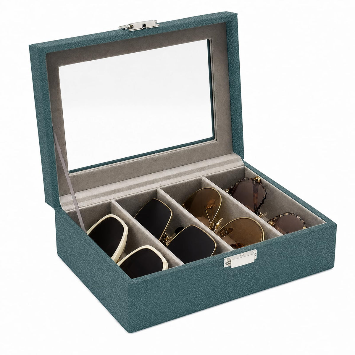 UnionPlus Vegan Leather Multi-Slots Sunglasses Eyeglasses Organizer