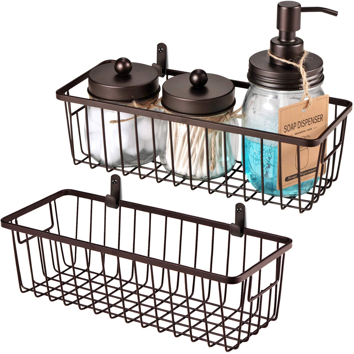 SheeChung Wall Hanging Baskets, Small Wire Basket for Organizer, 4 Pack